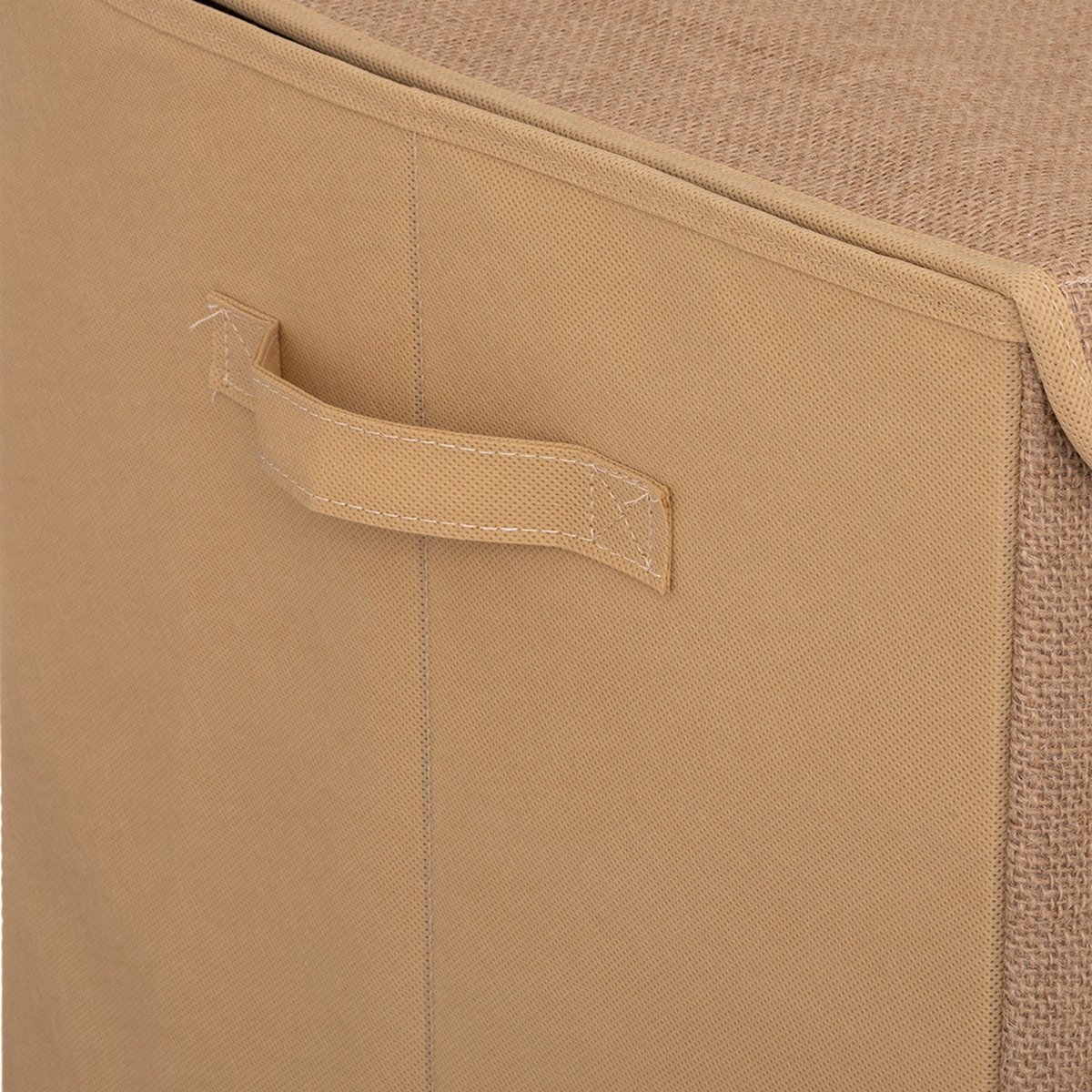 Atmosphera Opbergdoos - Jute en katoen, 57 x 36 x 36 cm, beige en bruin