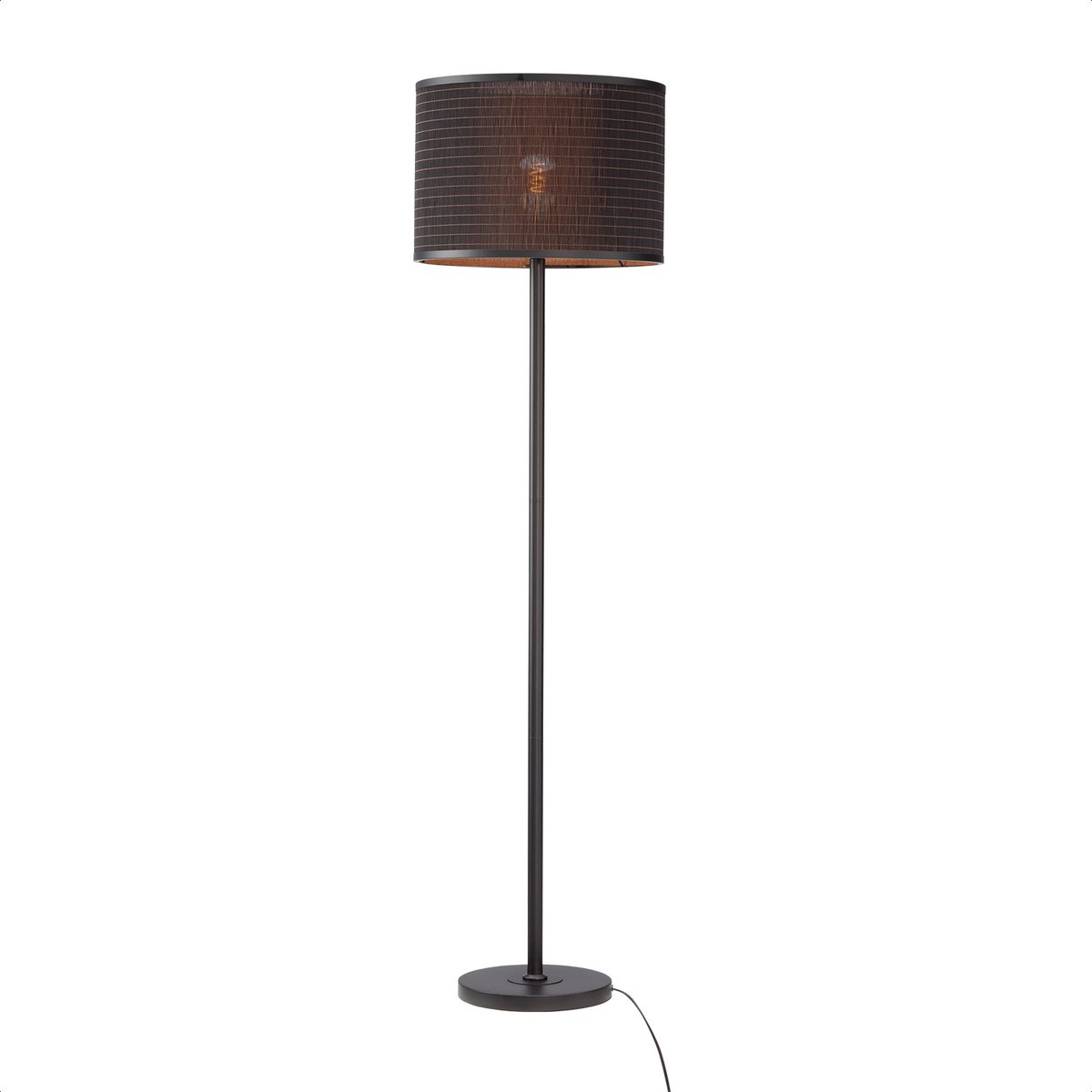DMQ Sutter Black - Staande Vloerlamp Zwart – Ø 39 cm - E27 - Bamboe