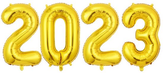 Folieballon 2023 Goud - Oud en Nieuw Versiering - Nieuwjaar Ballonnen