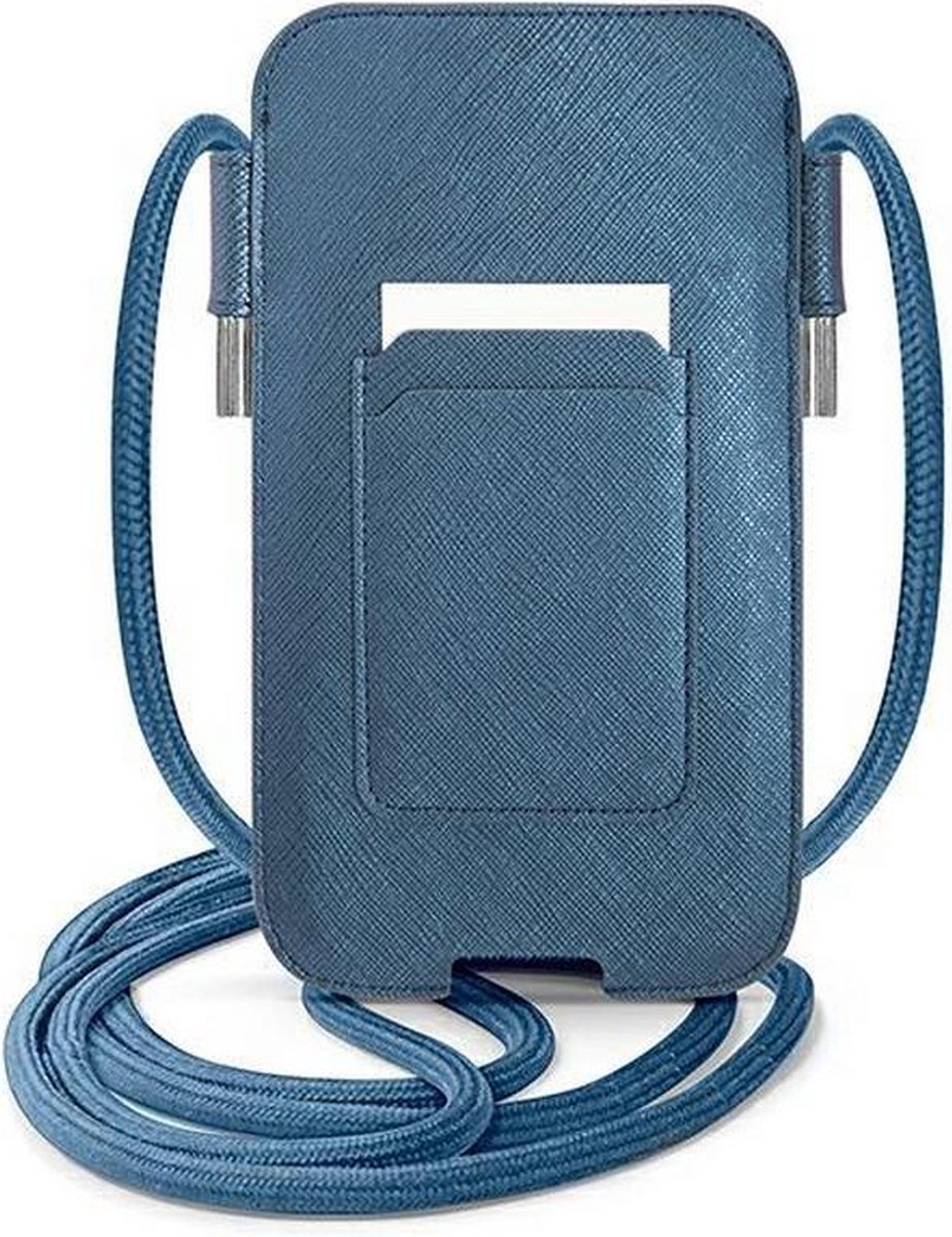 Guess Pouch Saffiano - Geschikt voor Apple iPhone 12 Pro Max (max 6.7 Inch) - Blauw