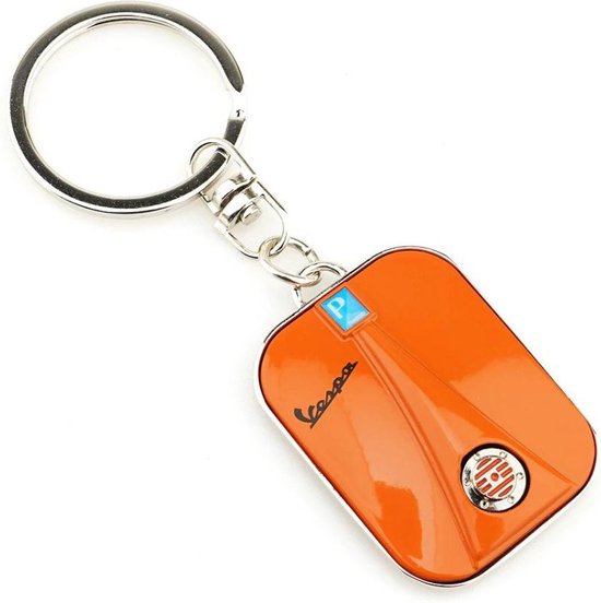 Luxe Vespa sleutelhanger - Hoogwaardig Roestvrij Staal (RVS) - Italian Orange - Metalen Keychain - Piaggio - LX50 Primavera Sprint LXV 2T 4T 150 150S 946