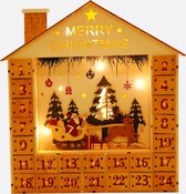Advent kalender - Hout - Kerst 2022 - 24 lades - Ledverlichting- Cadeaus naar eigen smaak - XMas Led BOX