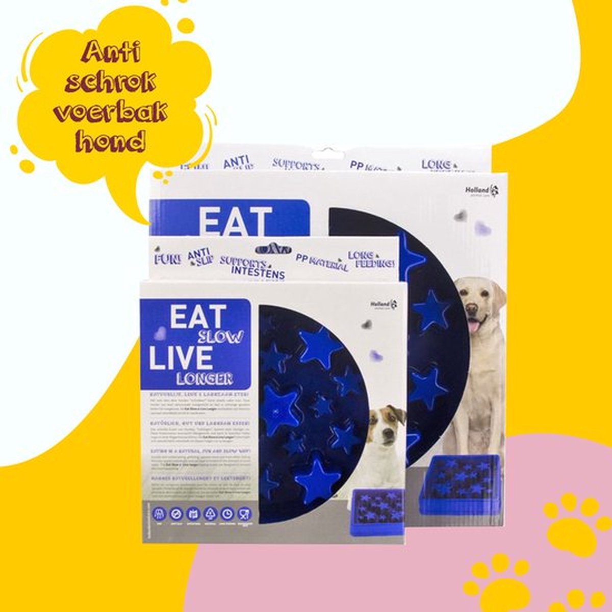 Eat Slow Live Longer Star Voerbak antischrok voerbak Slow feeder