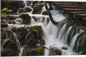 WallClassics - Dibond - Watervallen onder de Brug - 90x60 cm Foto op Aluminium (Met Ophangsysteem)