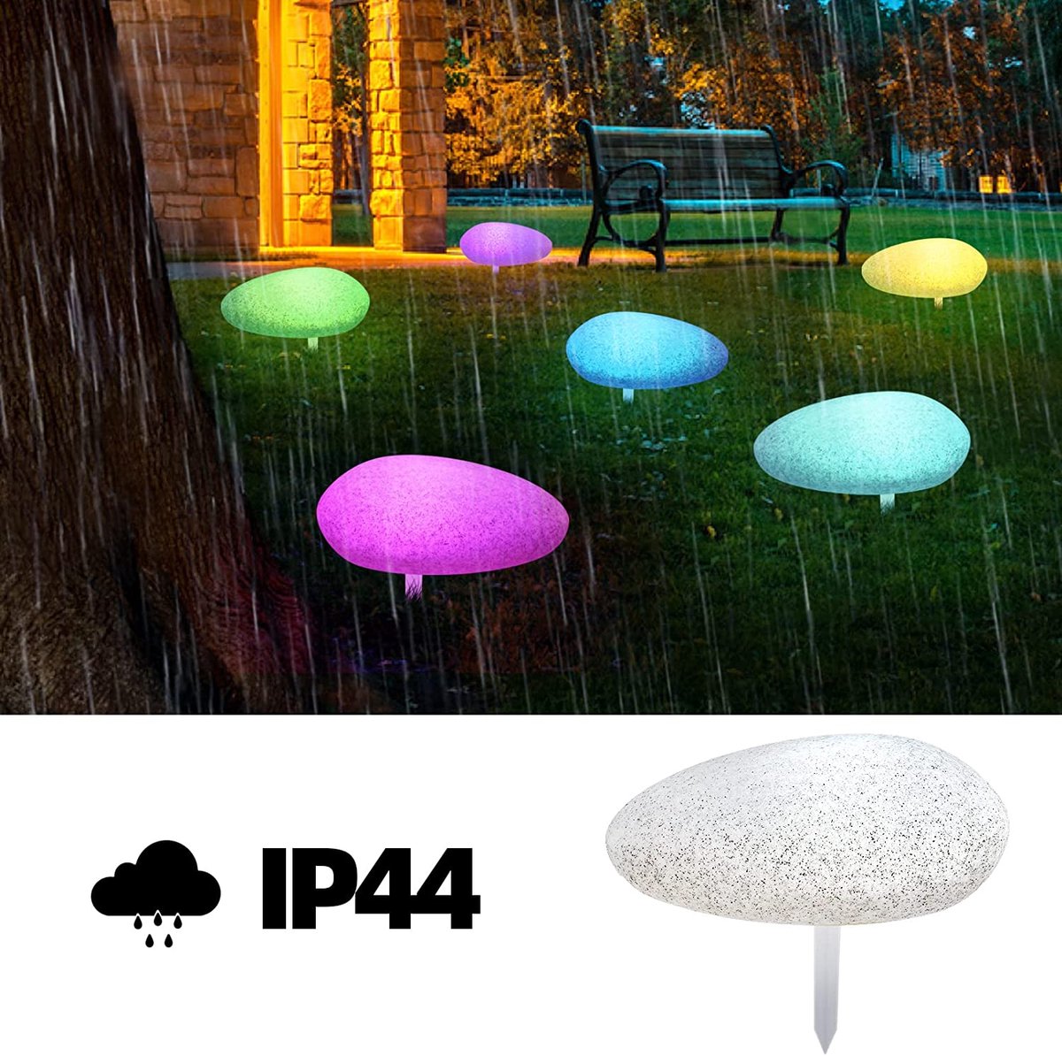 LEREKAM Lampen Op Zonne-energie Voor Buiten - 40 LED IP65 Waterdicht Met USB - Tuinverlichting