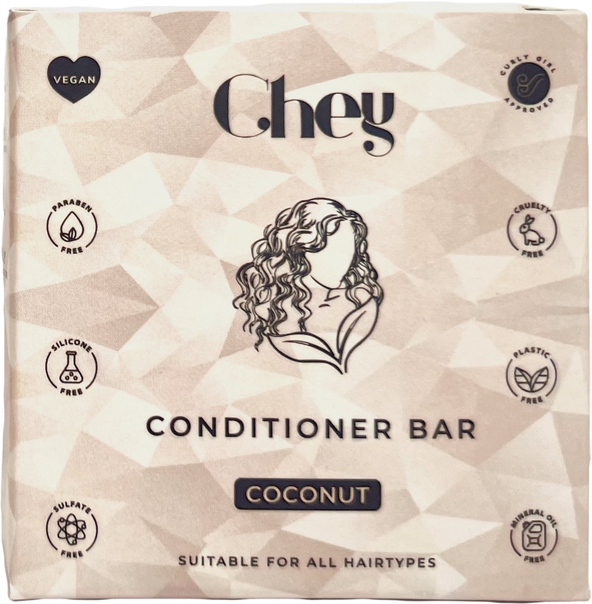 Chey Solid Conditioner bar Coconut - [Alle haartypes - Plastic vrij - Vrij van Parabenen/Sulfaat/Siliconen]