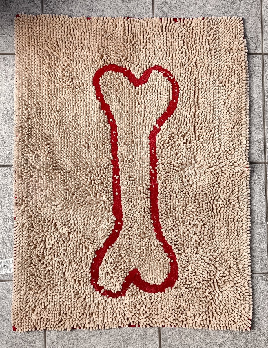 de Dirty Dog Droogloopmat - Hond - Beige 90x66 cm