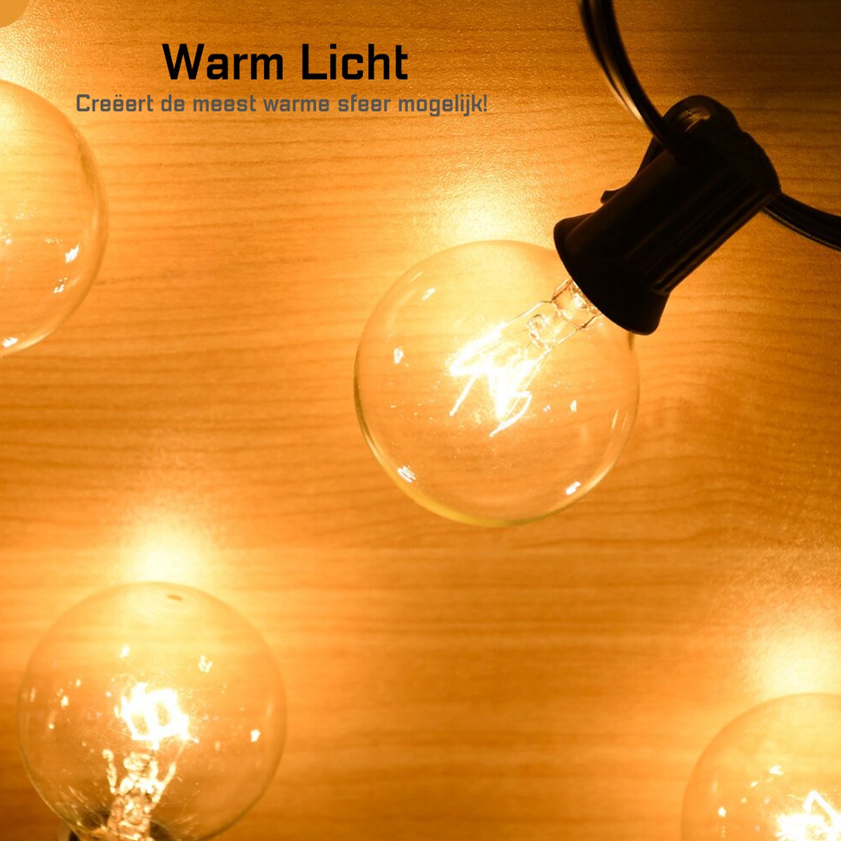 Lichtsnoer Voor Buiten - 15M Afstandsbediening Lichtketting G40 25 1 Lichtsnoer Voor Buiten - 15M Afstandsbediening Lichtketting G40 25 1