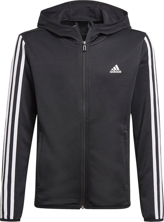 Adidas 3 Stripes Full Zip Hoody Jongens - Sporttruien - zwart - Jongens