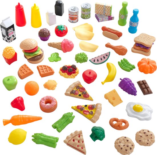 KidKraft 65 Stuks kleurrijk speelgoed Etenswaren