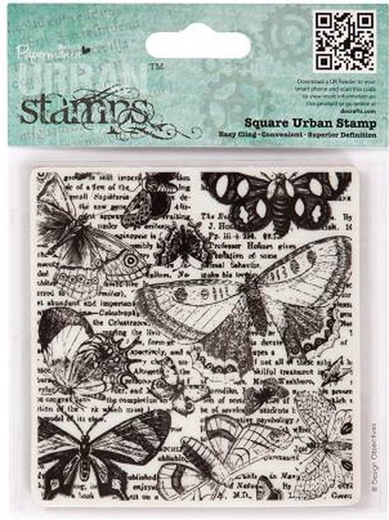 Square Urban Stamp Lepidopterology9.5x9cm