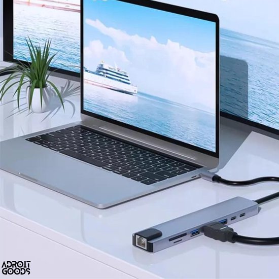 AdroitGoods 8 in 1 Usb C Hub Usb C Adapter Apple Usb naar Hdmi