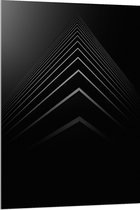 WallClassics - Acrylglas - Stapel Zwarte Abstracte Platen - 80x120 cm Foto op Acrylglas (Met Ophangsysteem)