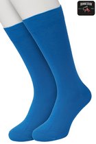 Bonnie Doon Basic Sokken Heren Blauw maat 40/46 - 2 paar - Basis Katoenen Sok - Gladde Naden - Brede Boord - Uitstekend Draagcomfort - Perfecte Pasvorm - 2-pack - Multipack - Effen - Oceaan Blauw - Ocean Blue - OL6324012.299
