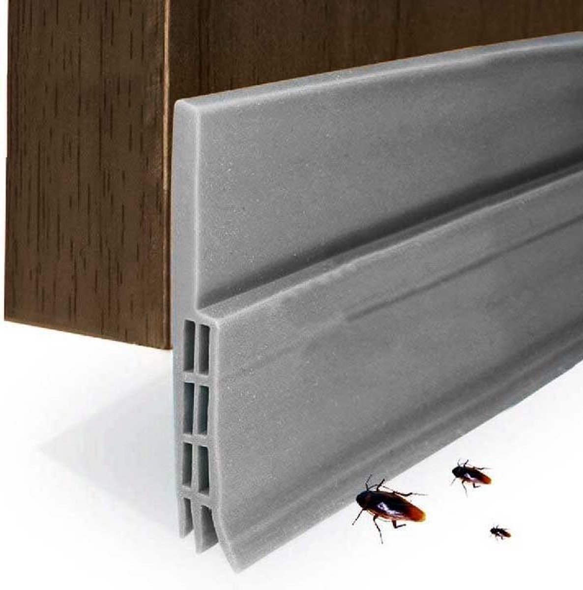 Tochtstrip Voor Deuren - Grijs - 100cm x 5cm - Extra Dik - Met Gebruiksaanwijzing - Tochtwering - Tochtband - Tochtrol