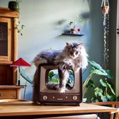 District 70 TELLY - Meubles à gratter rétro TV - TV en carton instagrammable pour Chats