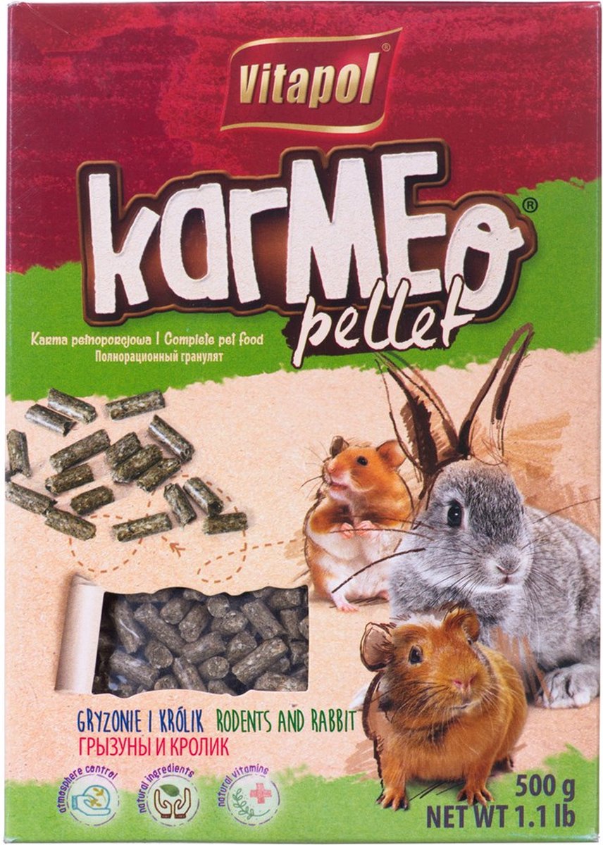 VITAPOL Karmeo Pellet - voeding voor knaagdieren - 500g