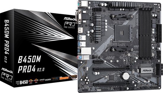 Foto: Motherboard asrock b450m pro4 r2 0 amd b450 socket am4