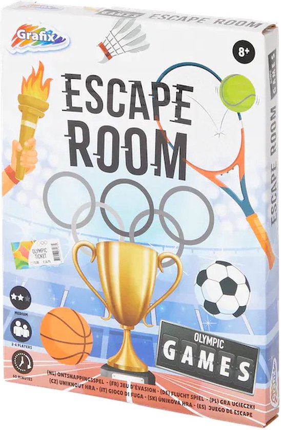Afbeelding van het spel Escape room spel ''Olympic games'' - Multicolor - Kunststof - 2-4 spelers - 60 minuten spel - Vanaf 8 jaar - Spel - Speelgoed - Spelen - aanmaakblokje