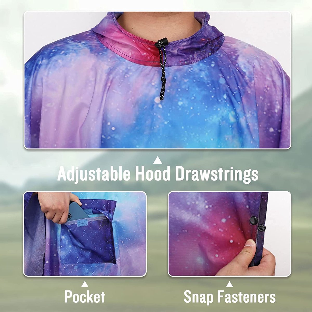 Keratobleem Regenponcho: Leicht & Wasserdicht - 3-in-1 Für Outdoor-Abenteuer