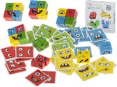 Jeu Éducatif amusant pour petits et grands à partir de 3 ans - Jeu de société Associez les Blocs rapidement - Cuir à reconnaître et nommer les Émotions - Changement de Face Rubik's Cube - Jeu Action Jeu à boire