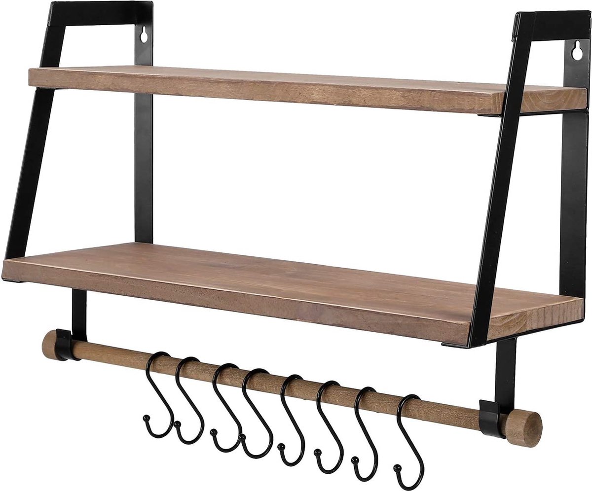 2-Laags Wandplank voor Keuken Kruidenrek, Zwevende