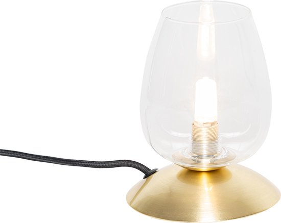 QAZQA elien - Klassieke Tafellamp - 1 lichts - H 15.5 cm - Goud/messing - Woonkamer | Slaapkamer | Keuken