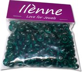Ilènne - Perles de verre vert émeraude - ovale plat - 9 x 6 mm - 125 grammes - perles hobby adultes