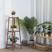 Plantenrek - Wandrek - Voor Planten - Ladder Kast - 3 Planken - 3 Laags - Plantenrek - Bamboe - Binnen/buiten