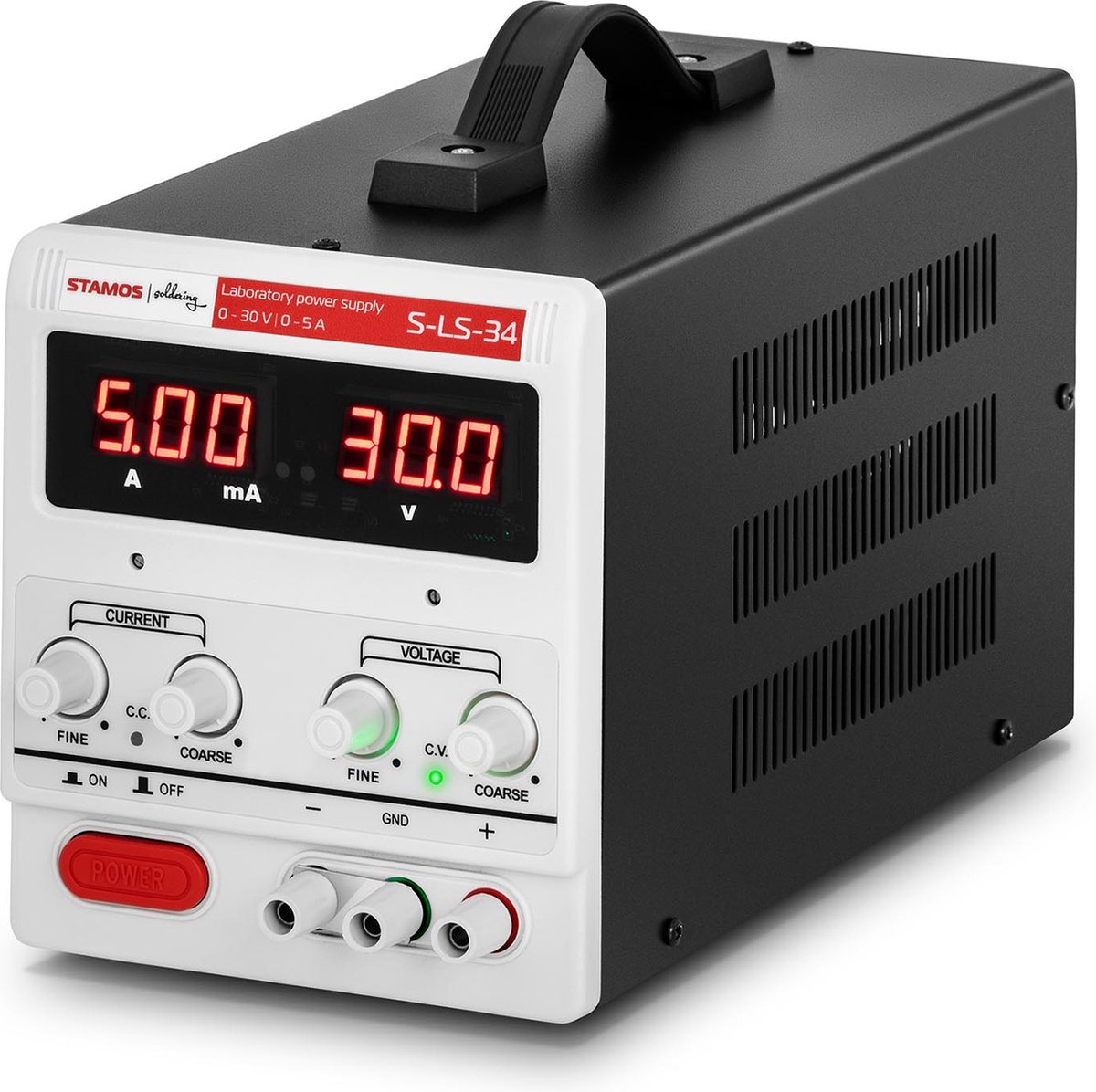 Laboratoriumvoeding - 0-30 V - 0-5 A DC - 205 W - Stamos Soldering
