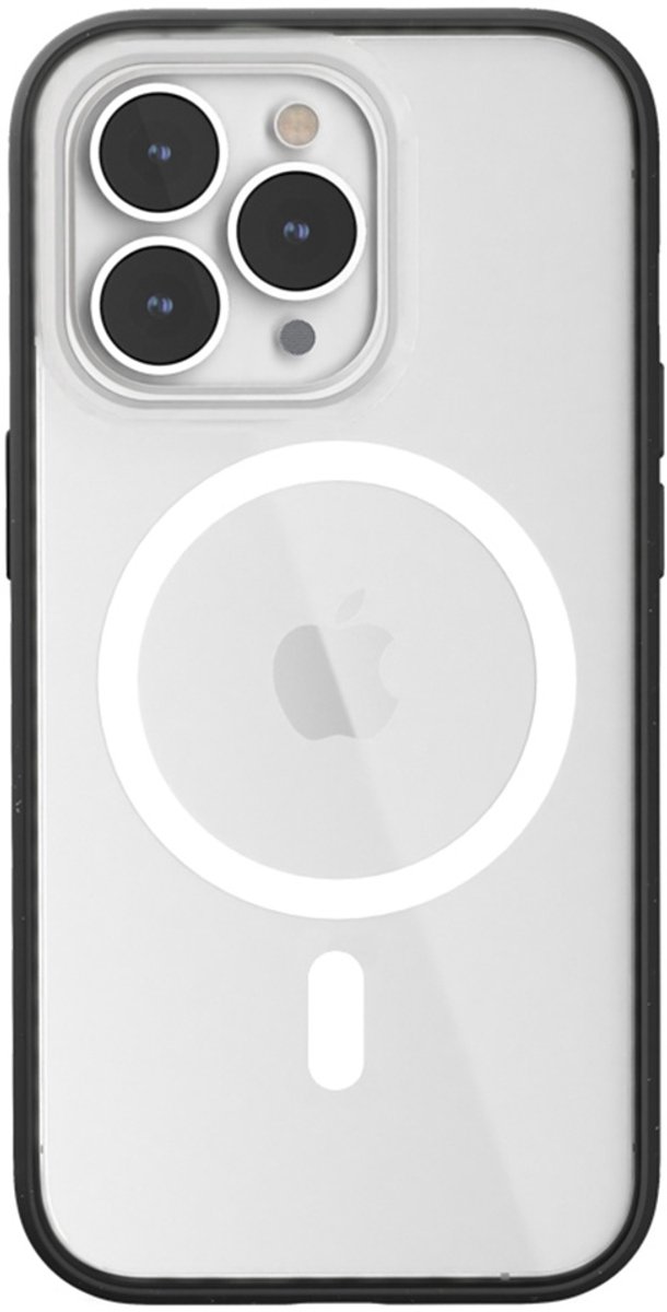 Woodcessories Clear Case Bio MagSafe - geschikt voor iPhone 14 Pro Max - gemaakt van bio-materialen - geschikt voor MagSafe en draadloos laden - Black-matte