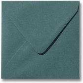 Luxe enveloppen - donkergroen metallic - kerstgroen - 20x envelop vierkant feestdagen - parelmoer groen kerst - 17 x 17 cm