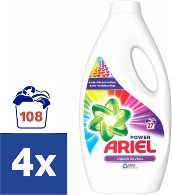 Ariel Color Reveal Vloeibaar Wasmiddel 4 x 1.485 l (108 wasbeurten