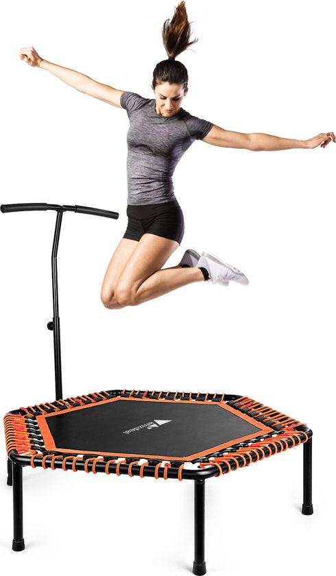 FOXSPORT Hoogwaardige fitness trampoline met handvat - opvouwbare trampoline  -... | bol.com