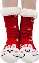 JAXY - Huissokken Dames - Verwarmde Sokken - Anti Slip Sokken - Huissokken - Bedsokken - Warme Sokken - Kerstcadeau Voor Vrouwen - Thermosokken - Dikke Sokken - Fluffy Sokken - Kerstsokken Dames en Heren - Konijn