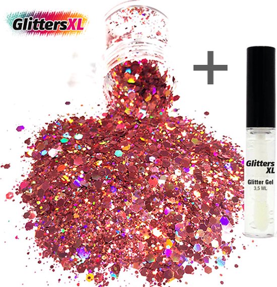 Spijsverteringsorgaan Lil Vaderlijk GlittersXL - Chunky Glitters (Roségoud) + Glitter Huid Lijm [Volume 8g -  Festival... | bol.com