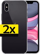 Hoesje Geschikt voor iPhone Xs Max Hoesje Siliconen Case - Hoes Geschikt voor iPhone Xs Max Hoes Siliconen - Transparant - 2 Stuks