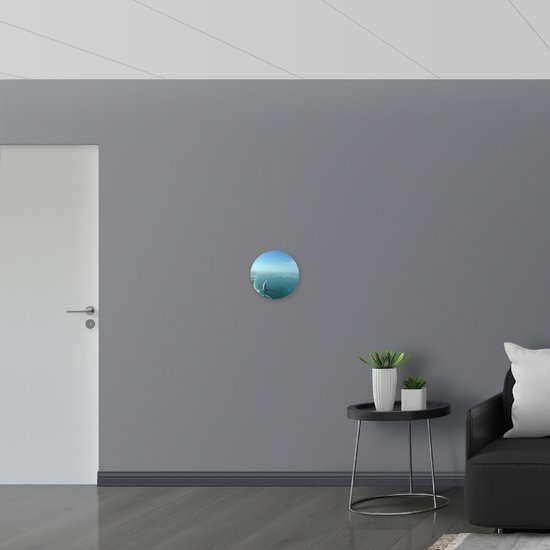 WallClassics - Plaque de mousse PVC Wall Circle - Vue aérienne du littoral de Dubaï - Photo 30x30 cm sur Wall Circle (avec système d'accrochage)