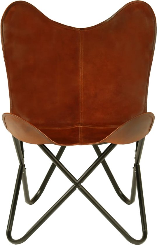 Outdoor Living Vlinderstoel Cabra Zwart - Leren Stoel Metaal - VrieSenco Outdoor & Living