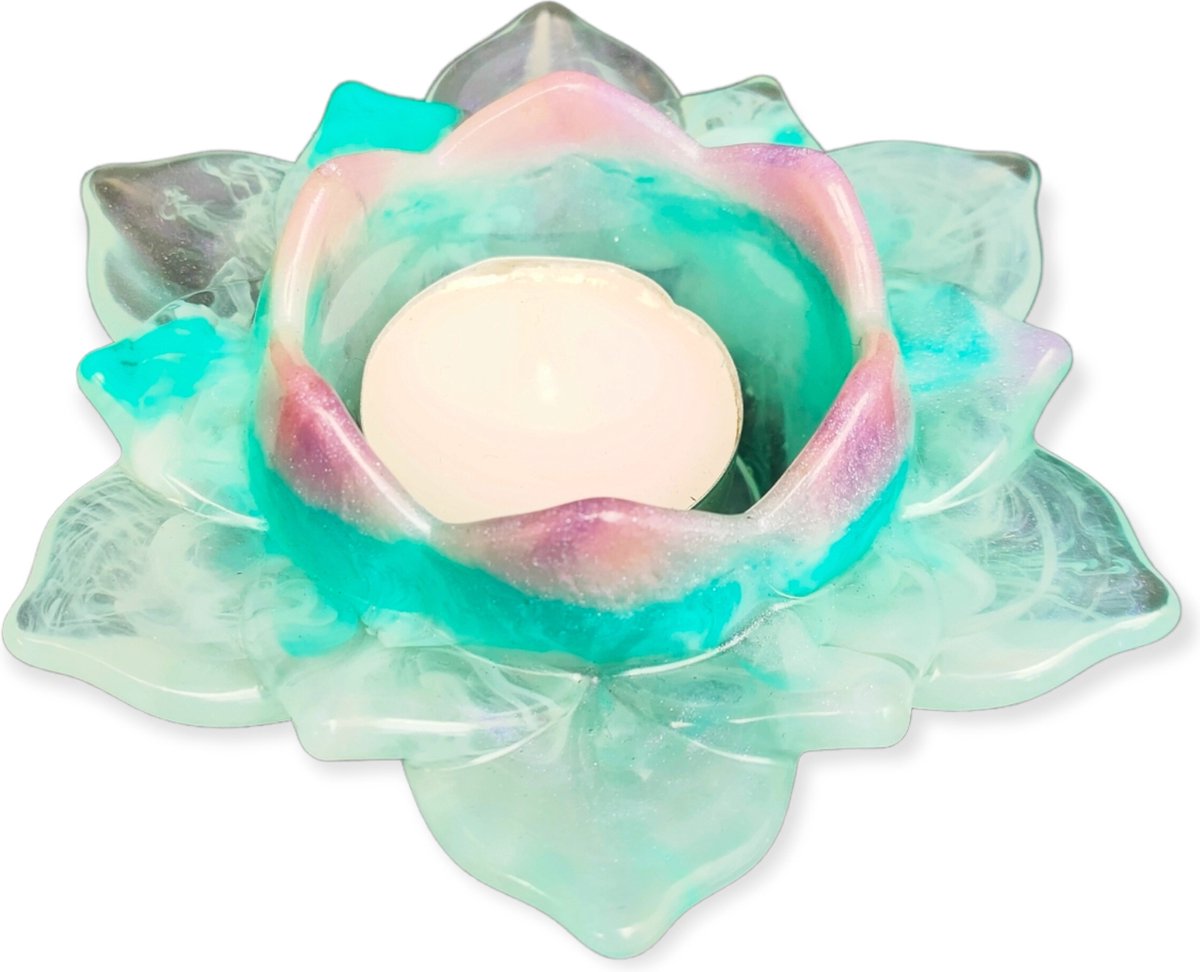 Resin Art JR: Lotus Theelichthouder / Waxinelichtjeshouder / Kaarsenhouder
