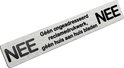 Zilverkleurige Jooba brievenbussticker, met tekst 'NEE Géén ongeadresseerd reclamedrukwerk, géén huis aan huis bladen', op zwarte achtergrond.