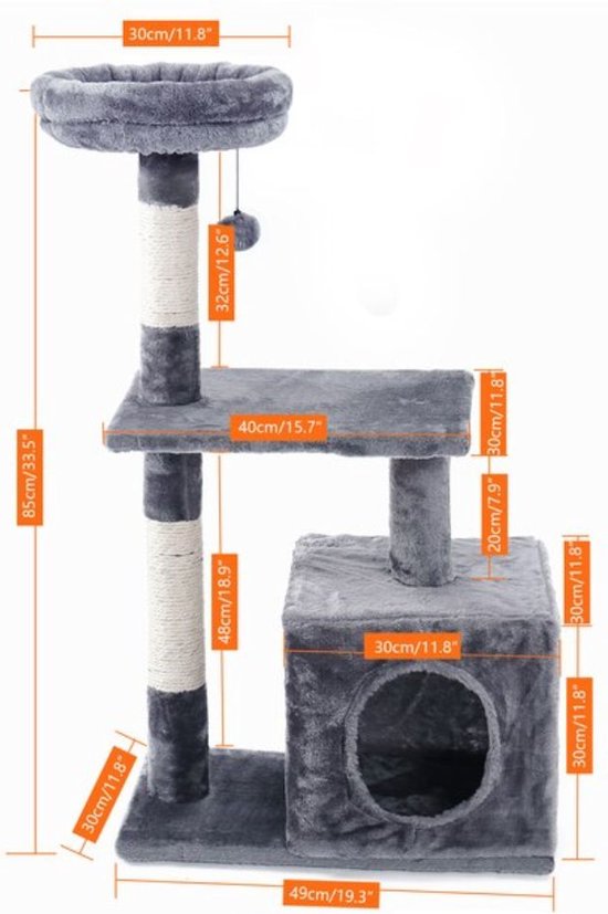 VOSS.pet krabpaal Rico - Premium massief houten krabpaal met zeegras