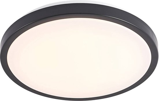 Lindby - LED plafondlamp - 1licht - ijzer, aluminium, kunststof - H: 9.7 cm - mat zwart, wit - Inclusief lichtbron