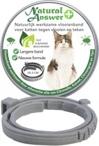 Teken- en Vlooienband voor katten PLUS - Natuurlijk middel tegen vlooien en teken - 100% natuurlijk - 38,5 CM - Tot 8 maand werkzaam - Biologisch