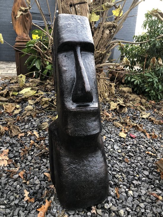 MOAI XXL, grande statue en pierre, des îles de Pâques, marron foncé