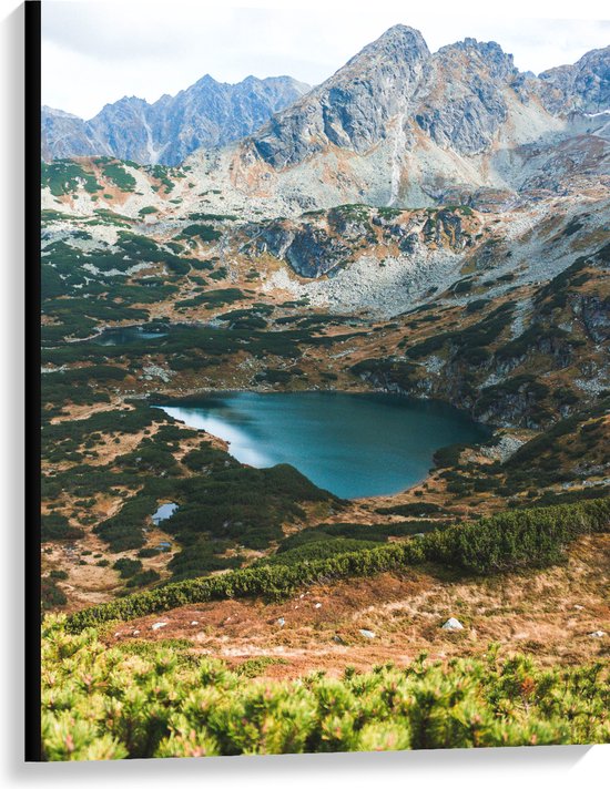 WallClassics - Toile - Lac Près des Montagnes et des Forêts - 75x100 cm Photo sur Toile Peinture (Décoration murale sur Toile)