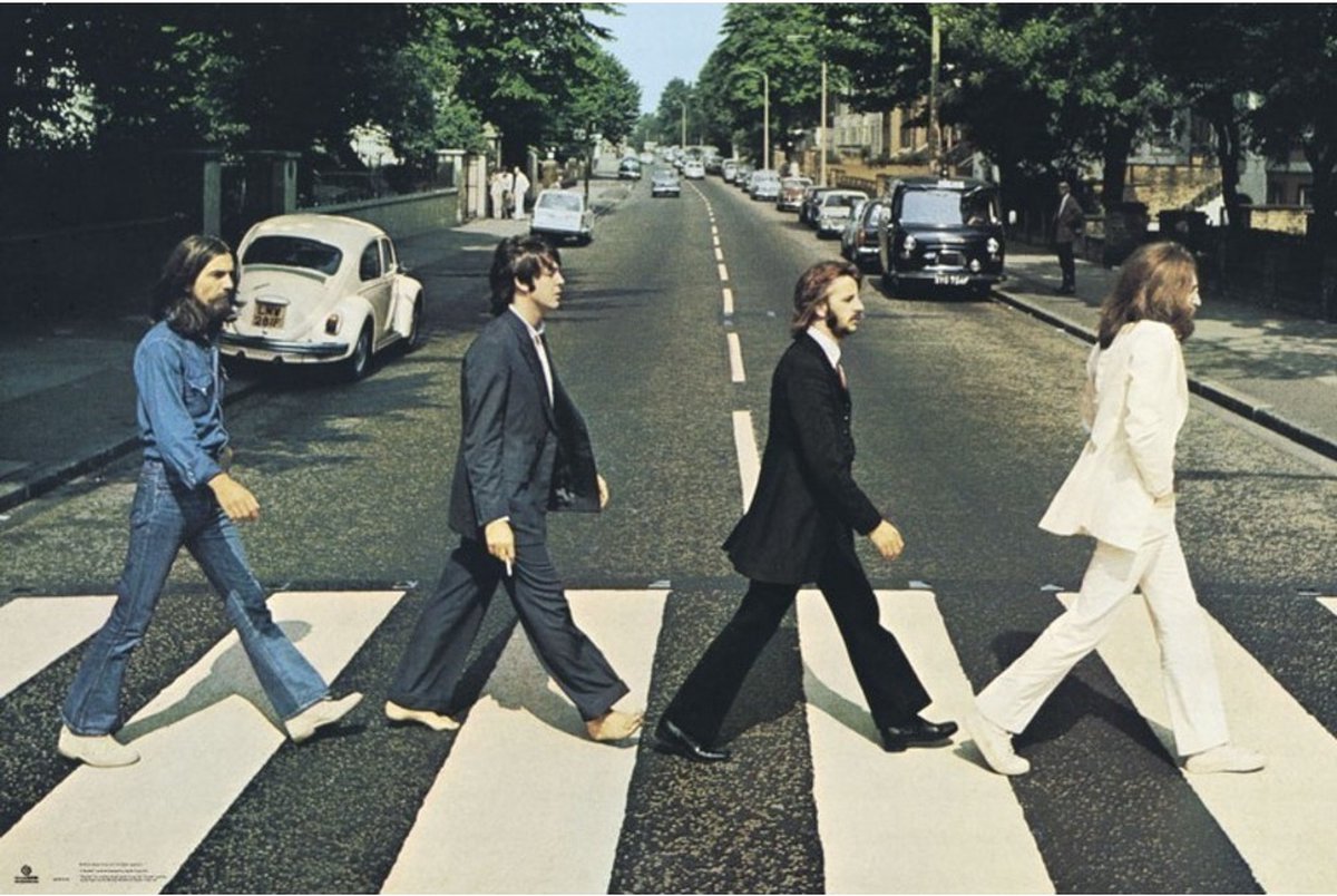 Posterpoint The Beatles poster - Abbey Road - Let it Be - John Lennon - Paul - George - Ringo - Londen - 61 x 91.5 cm multicolor