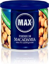 Max Premium Macadamia geroosterd zonder vet en olie - blik 150 g
