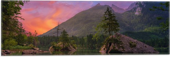 WallClassics - Drapeau - Lac à Bos en Montagnes - 60x20 cm Photo sur Drapeau Polyester