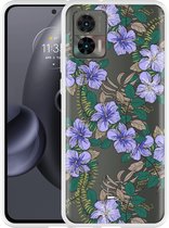Motorola Edge 30 Neo Hoesje Purple Flowers - Designed by Cazy